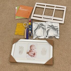 Baby Handprint & Footprint Keepsake Frame Kit - White